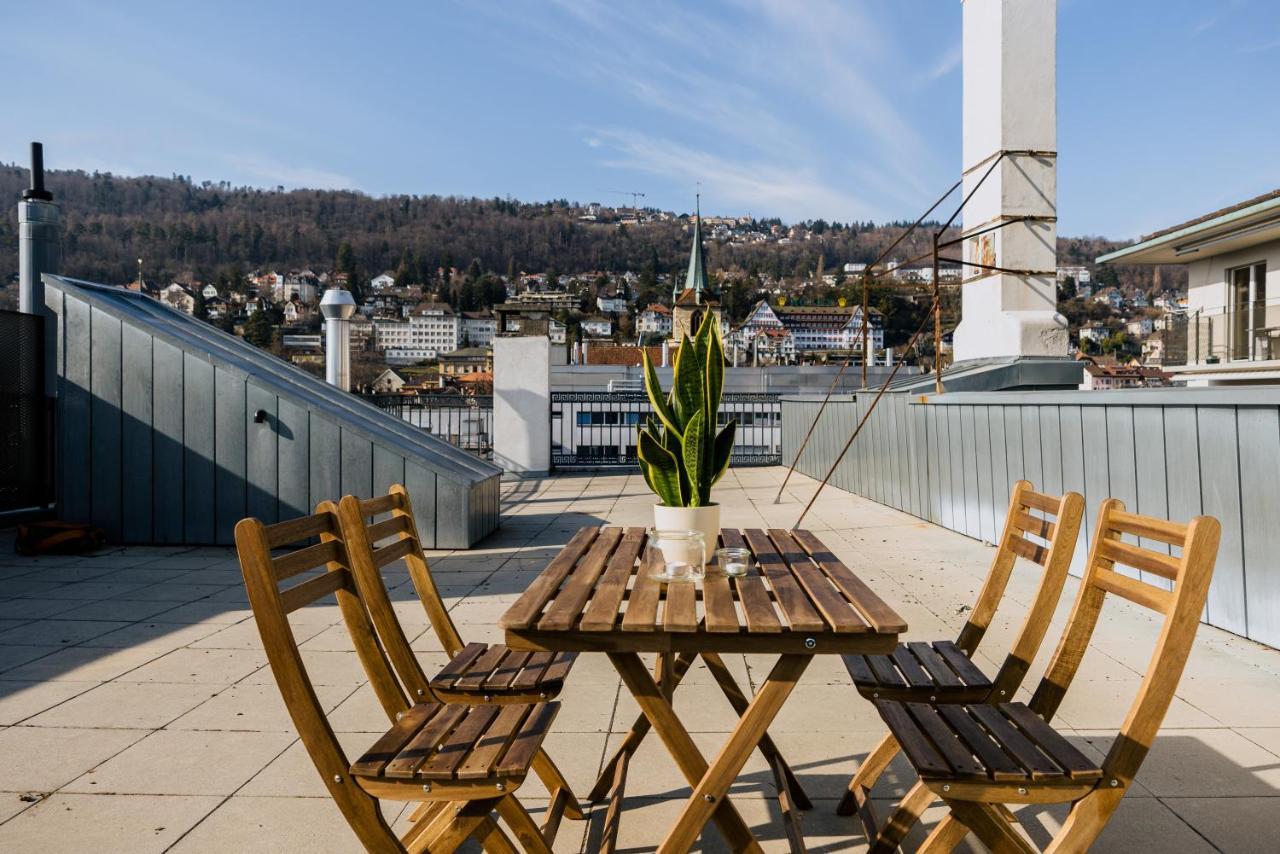 Eigene Wohnung im Stadtzentrum mit wunderschöner Dachterrase Biel/Bienne Exterior foto